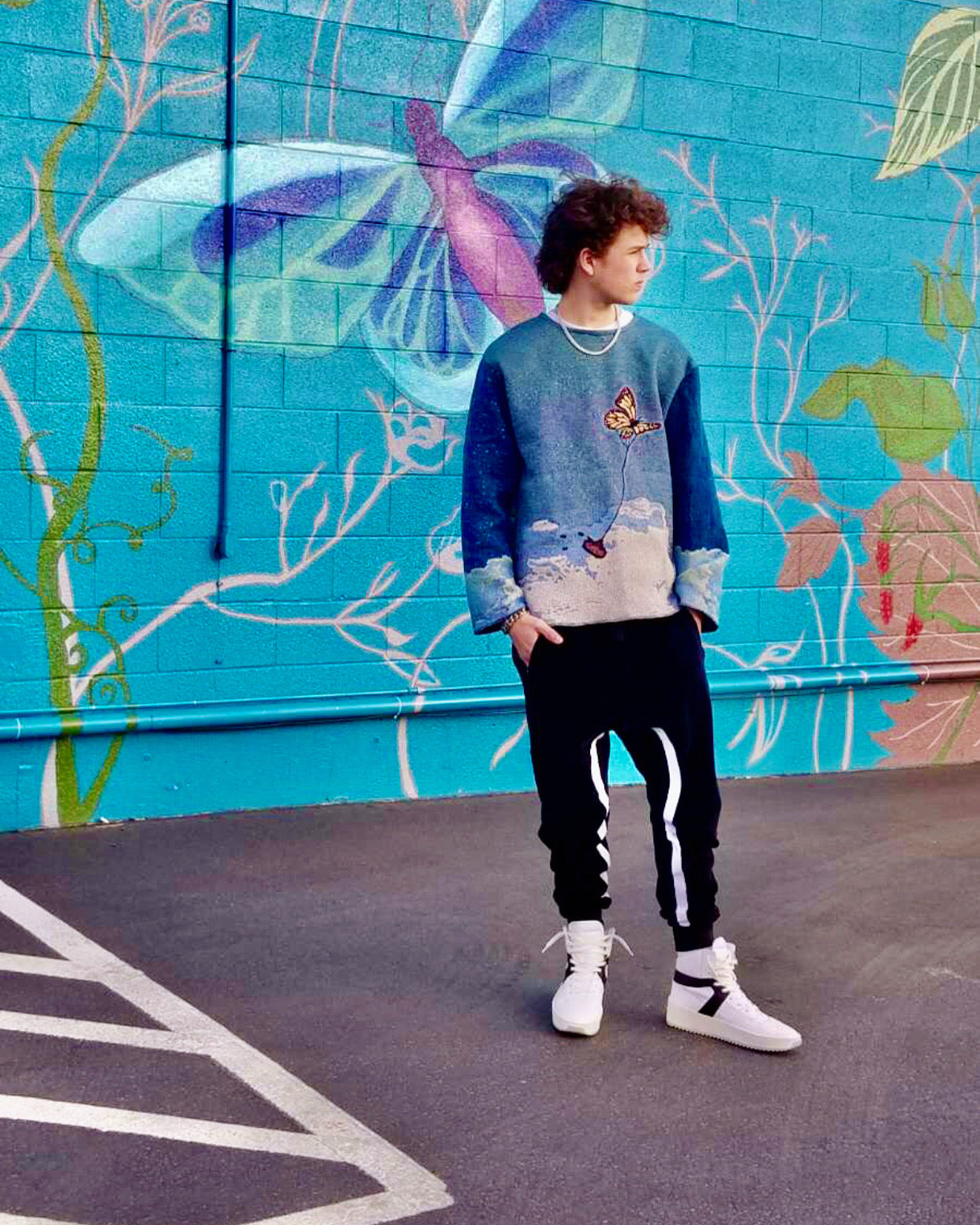 Cloud$ Woven Tapestry Crewneck - Starving Brand