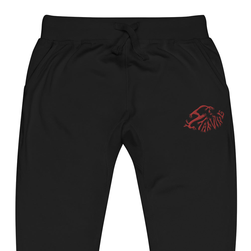 "GRASP" embroidered fleece sweatpants