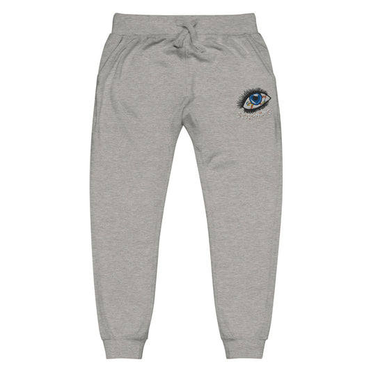 "Fisheye" embroidered fleece sweats